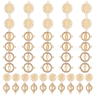 SUPERFINDINGS 50Pcs 5 Styles Religion Alloy Connector Charms, with Crystal Rhinestone, Flat Round & Oval Links with Virgin Pattern, Golden, 14~27x14~24x2~3mm, Hole: 1.6~2.2mm, 10pcs/style(FIND-FH0007-59)