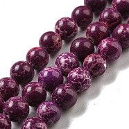 Synthetic Imperial Jasper Dyed Beads Strands, Round, Purple, 6mm, Hole: 1.4mm, about 60~62pcs/strand, 14.72''~15.28''(37.4~38.8cm)(G-D077-A01-01D)