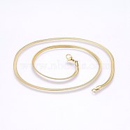 Vacuum Plating 304 Stainless Steel Herringbone Chain Necklaces, with Lobster Claw Clasps, Real 18K Gold Plated, 17.7 inch(45cm), 3mm(NJEW-F227-02G-04)