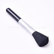 Plastic Handle Makeup Brush, with Wool, Powder Brush, Blush Bronzer Brush, Black, 129x13mm(MRMJ-WH0059-77)