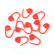 Eco-Friendly ABS Plastic Knitting Crochet Locking Stitch Markers Holder, Red, 22x11x3mm, Pin: 1mm(IFIN-F149-J08)