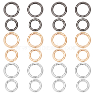 WADORN 24Pcs 6 Styles Alloy Spring Gate Rings, O Rings, Mixed Color, 28.5~34x4.7mm, 4pcs/style(FIND-WR0010-07)