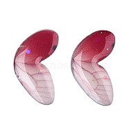 Transparent Epoxy Resin Cabochons, with Sequins, Wing, FireBrick, 20x10.5x2mm(CRES-T016-015)