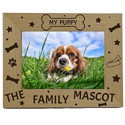 Pet Theme Rectangle Wooden Photo Frames, with PVC Clear Film Windows, for Pictures Wall Decor Accessories, Dog Bone Pattern, 168x218mm, Inner Diameter: 100x150mm(AJEW-WH0292-011)