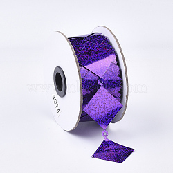 (Holiday Stock-Up Sale)Plastic Paillette/Sequins Chain Rolls, Ornament Accessories, Rhombus, Blue Violet, 50mm, about 40m/roll(FIND-T057-04B)