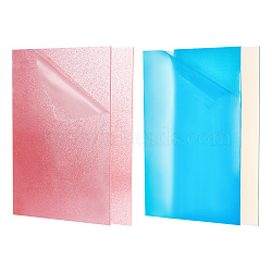 2 Sheets Glitter Acrylic Sheet, with 2Pcs Iridescent Acrylic Plates, Acrylic Plate, Rectangle, Mixed Color, 300x200x2.5~2.6mm(DIY-CP0007-51)