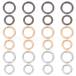 WADORN 24Pcs 6 Styles Alloy Spring Gate Rings, O Rings, Mixed Color, 28.5~34x4.7mm, 4pcs/style(FIND-WR0010-07)