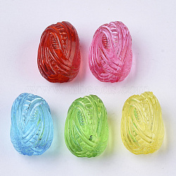 Transparent Acrylic European Beads, Dyed, Large Hole Beads, Oval, Mixed Color, 16.5x13.5x13.5mm, Hole: 6mm(X-TACR-T015-027)