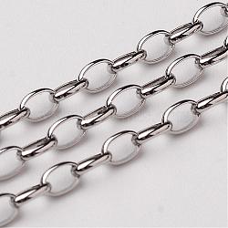 304 Stainless Steel Rolo Chains, Belcher Chains, Soldered, Stainless Steel Color, 2.5x1mm(CHS-K002-01B)