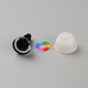 ABS Plastic Doll Craft Eyes, Safety Eyes, with Spacer, Colorful, 16mm