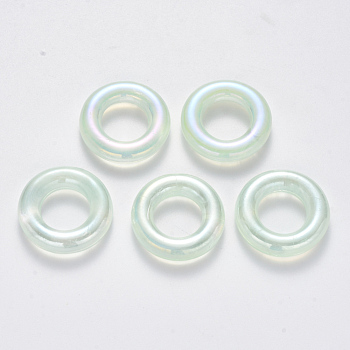 Transparent Acrylic Linking Rings, AB Color Plated, Imitation Gemstone Style, Round Ring, Aquamarine, 25x6mm, Inner Diameter: 12.5mm