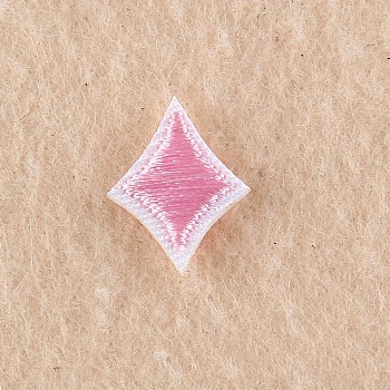 Computerized Embroidery Cloth Iron on/Sew on Patches, Costume Accessories, Appliques, Star, Pearl Pink, 14x13mm