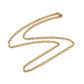 201 Stainless Steel Box Chain Necklace for Men Women, Real 18K Gold Plated, 23.62 inch(60cm)