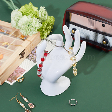 Mannequin en plastique présentoir de bijoux à main(RDIS-WH0009-013B)-5