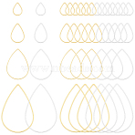 160Pcs 8 Styles Brass Linking Rings, Teardrop, Golden & Silver, 11~35x7~28x1mm, 20pcs/style(KK-ME0003-04)
