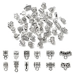 60Pcs 12 Styles Alloy Tube Bails, Loop Bails, Tube, Antique Silver, 9~11.5x6~8x4.5~8mm, Hole: 1.4~2.5mm, 5pcs/style(FIND-YW0005-90)