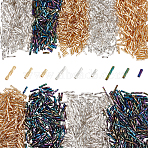 1998Pcs 9 Style Glass Twisted Bugle Beads, Mixed Color, 222pcs/style(SEED-PH0001-38)