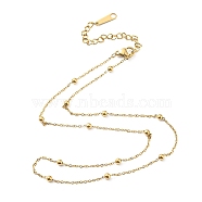 304 Stainless Steel Satellite Chain Necklace for Women, Golden, 18.07 inch(45.9cm)(NJEW-A008-01G)