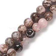 Natural Rhodonite Beads Strands, Round, 6.5~7x6.5mm, Hole: 0.8mm, about 63pcs/strand, 15.35''(39cm)(G-K332-A01-01)