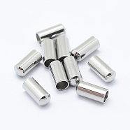 304 Stainless Steel Cord Ends, End Caps, Column, Stainless Steel Color, 8x3.5mm, Inner Diameter: 3mm(STAS-I097-072C)