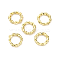 Brass Linking Rings, Retro Twisted Ring, Long-Lasted Plated, Real 14K Gold Plated, 6x1mm, Inner Diameter: 4mm(KK-U042-01G-01)