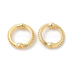 Brass Bead Frames, Ring, Real 18K Gold Plated, 8.5~9x2mm, Hole: 1mm, Inner Diameter: 6.5mm(KK-P234-91C-G)