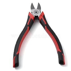 Chrome-vanadium Steel Jewelry Pliers, Side Cutting Plier, with Plastic Handles, FireBrick, 16x12.2x1.8cm(TOOL-G021-11)