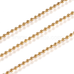 3.28 Feet Handmade Ion Plating(IP) 304 Stainless Steel Ball Chains, Golden, 1.5mm(X-STAS-F136-15G-10m)
