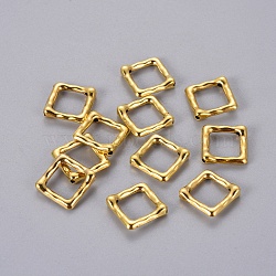 Tibetan Style Alloy Bead Frame, Rhombus, Lead Free and Cadmium Free, Antique Golden, 16x16x2mm, Hole: 1mm(GLFH10283Y)