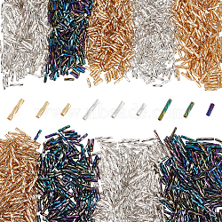 1998Pcs 9 Style Glass Twisted Bugle Beads, Mixed Color, 222pcs/style(SEED-PH0001-38)