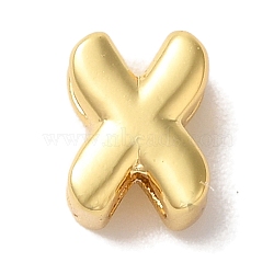 Rack Plating Brass Pendants, Letter Charms, Cadmium Free & Lead Free, Long-Lasting Plate, Real 18K Gold Plated, Letter X, 7x5x4mm, Hole: 2mm(KK-L220-001G-X)