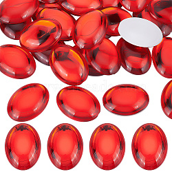 AHADERMAKER Flat Back Acrylic Rhinestone Cabochons, Oval, Red, 40x29.5x7mm, 30pcs/box(GACR-GA0001-02)