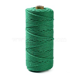Cotton String Threads for Crafts Knitting Making, Teal, 3mm, about 109.36 Yards(100m)/Roll(KNIT-PW0001-01-04)