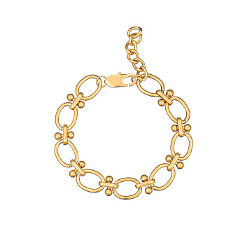 Stylish Unisex Stainless Steel Irregular Buckle Bracelet/Necklace, Golden