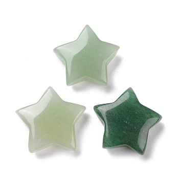 Natural Green Aventurine Beads, No Hole, Star, 24x25x8mm