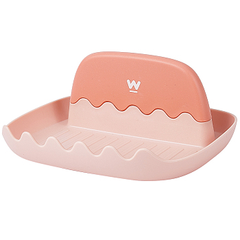 Two Tone Plastic Tableware Storage Holder, Multi-Use Paint Brush Holder, PeachPuff, 155x171x78mm