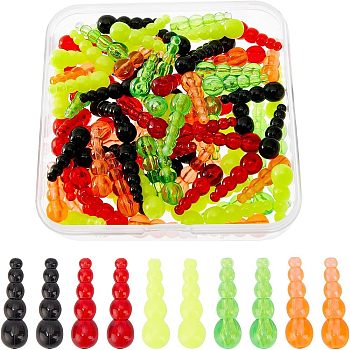 SUPERFINDINGS 100Pcs 5 Colors Plastic Fishing Floating Gourd Stopper, Round Beads Fishing Lures, Fishing Tackle Tools, Mixed Color, 19x6mm, Hole: 1.2mm, 20pcs/colors