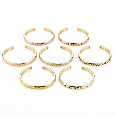Mixed Color Brass Cuff Bangles
