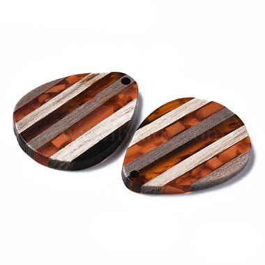 Stripe Resin & Walnut Wood Pendants(RESI-N025-015A-D02)-3