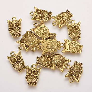 Antique Golden Owl Alloy Pendants