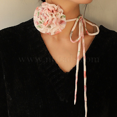 Pink Flower Cloth Necklaces