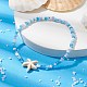 Glass Seed & Synthetic Turquoise Starfish Beaded Stretch Bracelet for Women(BJEW-JB09709-02)-2