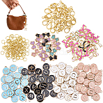 DIY Pendant Decoration Making Kits, including Alloy Enamel Charms, Iron Open Jump Rings, Zinc Alloy Lobster Claw Clasps, Mixed Color, Pendants: 10~19.5x12~17.5x2~3mm, Hole: 1.4~1.5mm(DIY-BM0002-81)
