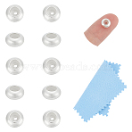 10Pcs 925 Sterling Silver Beads, with Rubber and Suede Fabric Square Silver Polishing Cloth, Slider Beads, Rondelle, Silver, 7x3.5mm, Hole: 2mm(STER-UN0001-70)