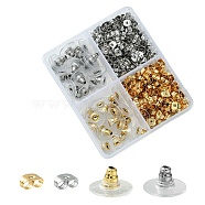 340Pcs 4 Style 304 Stainless Steel Friction Ear Nuts & Bullet Clutch Earring Backs Sets, Ear Locking Earring Backs for Post Stud Earrings, Golden & Stainless Steel Color, 6~11x4~6x3~3.5mm, Hole: 0.7~1mm(STAS-YW0001-82)