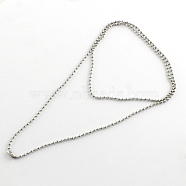 304 Stainless Steel Ball Chain Necklace Making, Stainless Steel Color, 21.6 inch(54.9cm)x2.4mm(NJEW-R225-08)
