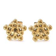 Ion Plating(IP) 304 Stainless Steel Stud Earrings Findings, Rhinestone Settings, Star, Real 18K Gold Plated, 13x13.5mm, Pin: 0.7mm, Fit for 1.6mm & 3.4mm Rhinestone(STAS-M323-17G)