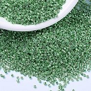 MIYUKI Delica Beads, Cylinder, Japanese Seed Beads, 11/0, (DB1844) Duracoat Galvanized Dark Mint Green, 1.3x1.6mm, Hole: 0.8mm, about 10000pcs/bag, 50g/bag(SEED-X0054-DB1844)