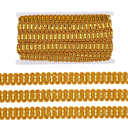 Metallic Polyester Ribbon, Wave Pattern, Gold, 3/4 inch(20mm), 15 yards/card(OCOR-WH0060-52B)