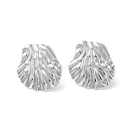 304 Stainless Steel Stud Earring for Women, Leaf, Stainless Steel Color, 18.5x18.5mm, Pin: 0.8mm(EJEW-I285-18P)